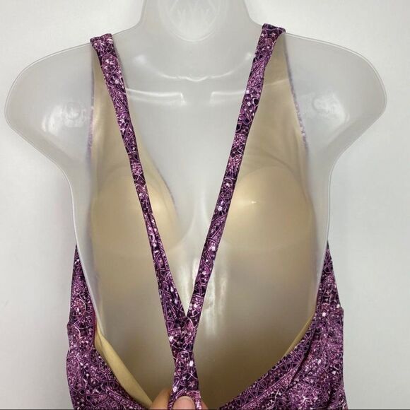 Swimsuit for all Halter Top Swimsuit‎ Open Back Geometric Plunge Sexy Strap - Picture 5 of 10